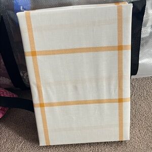 Hearth & Hand Cream and Mustard Plaid Tablecloth
